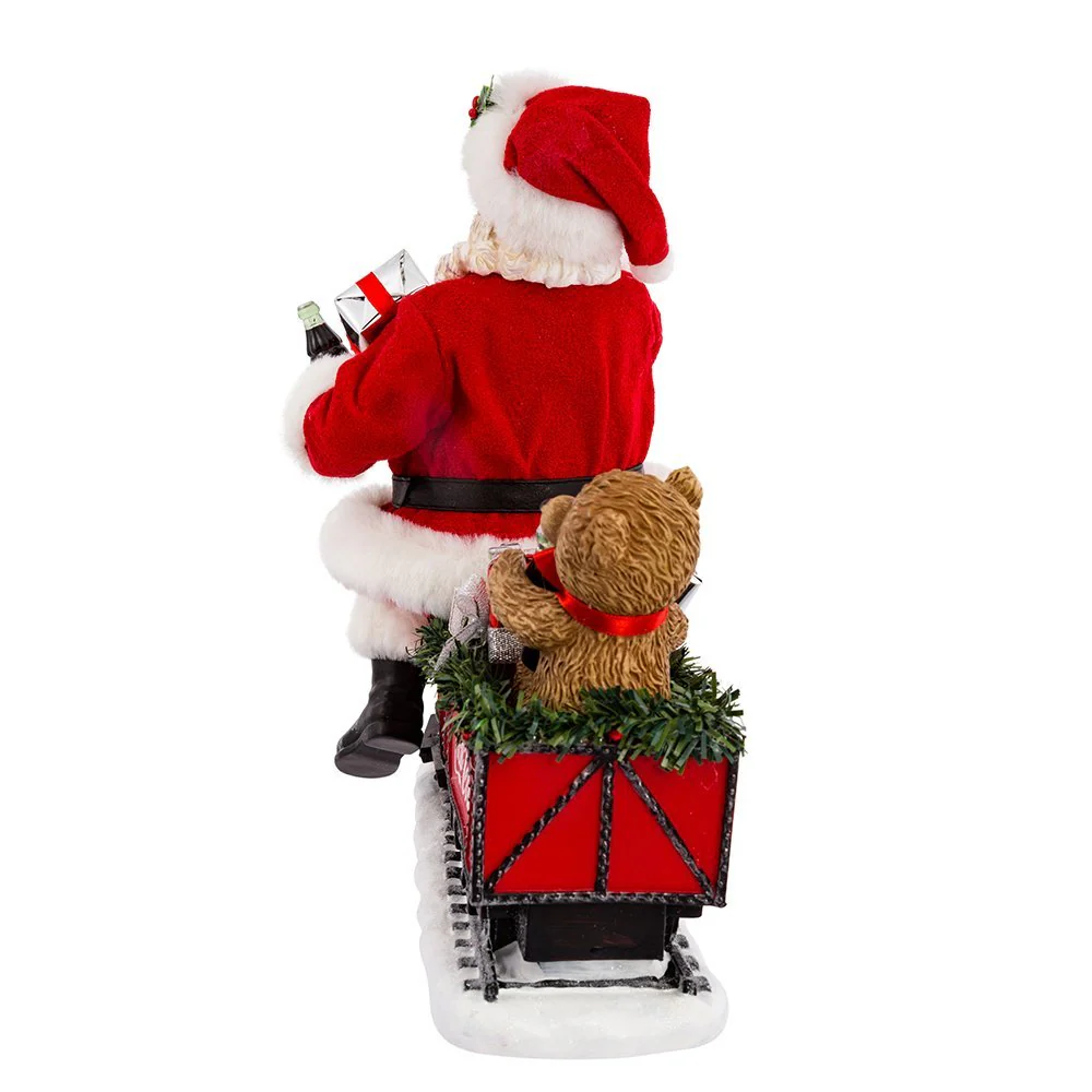 Kurt S. Adler Kurt Adler 13-Inch Battery-Operated Coca-Cola Santa Train with LED Garland - Image 4