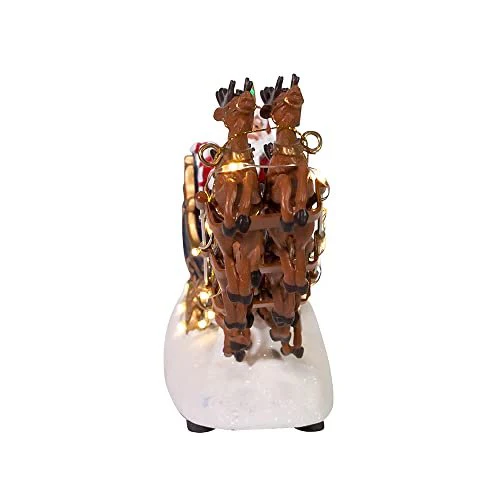 Kurt S. Adler Kurt Adler 7-Inch Battery-Operated LED Santa with Sleigh Table Piece, Multi - Image 4