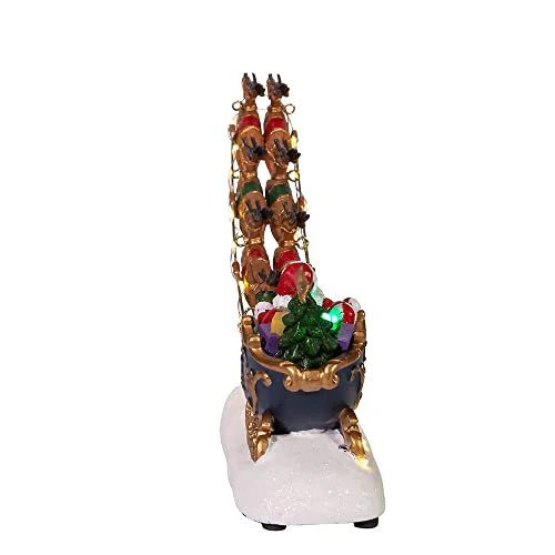 Kurt S. Adler Kurt Adler 7-Inch Battery-Operated LED Santa with Sleigh Table Piece, Multi - Image 6