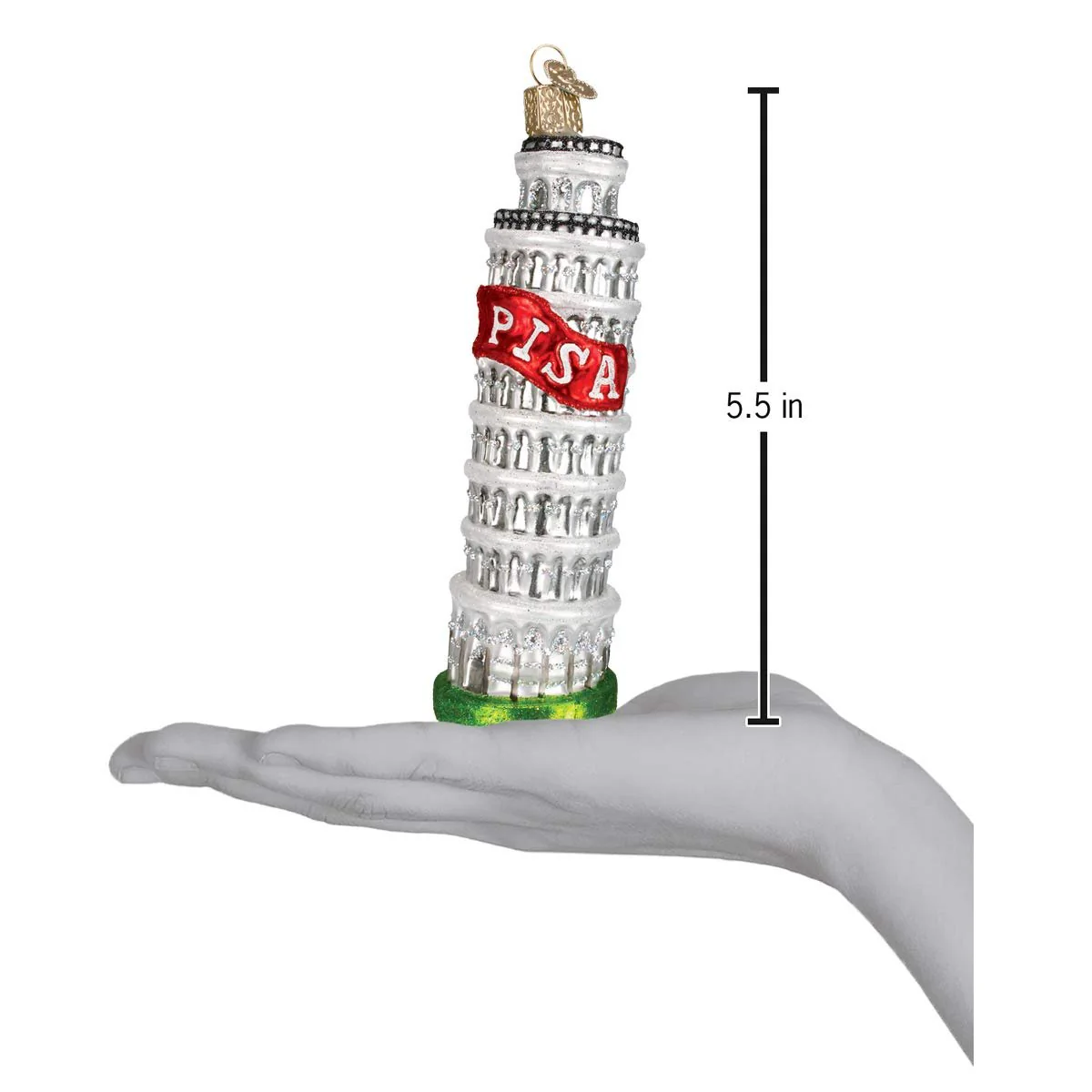 Old World Christmas Cities, Places and Landmarks Glass Blown Ornaments for Christmas Tree Leaning Tower of Pisa - Image 4