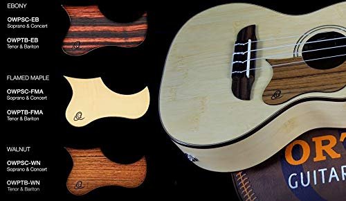 Ortega Guitars Wooden Ukulele Pickguard Fits Concert & Soprano-Flamed Maple, (OWPSC-FMA) - Image 5
